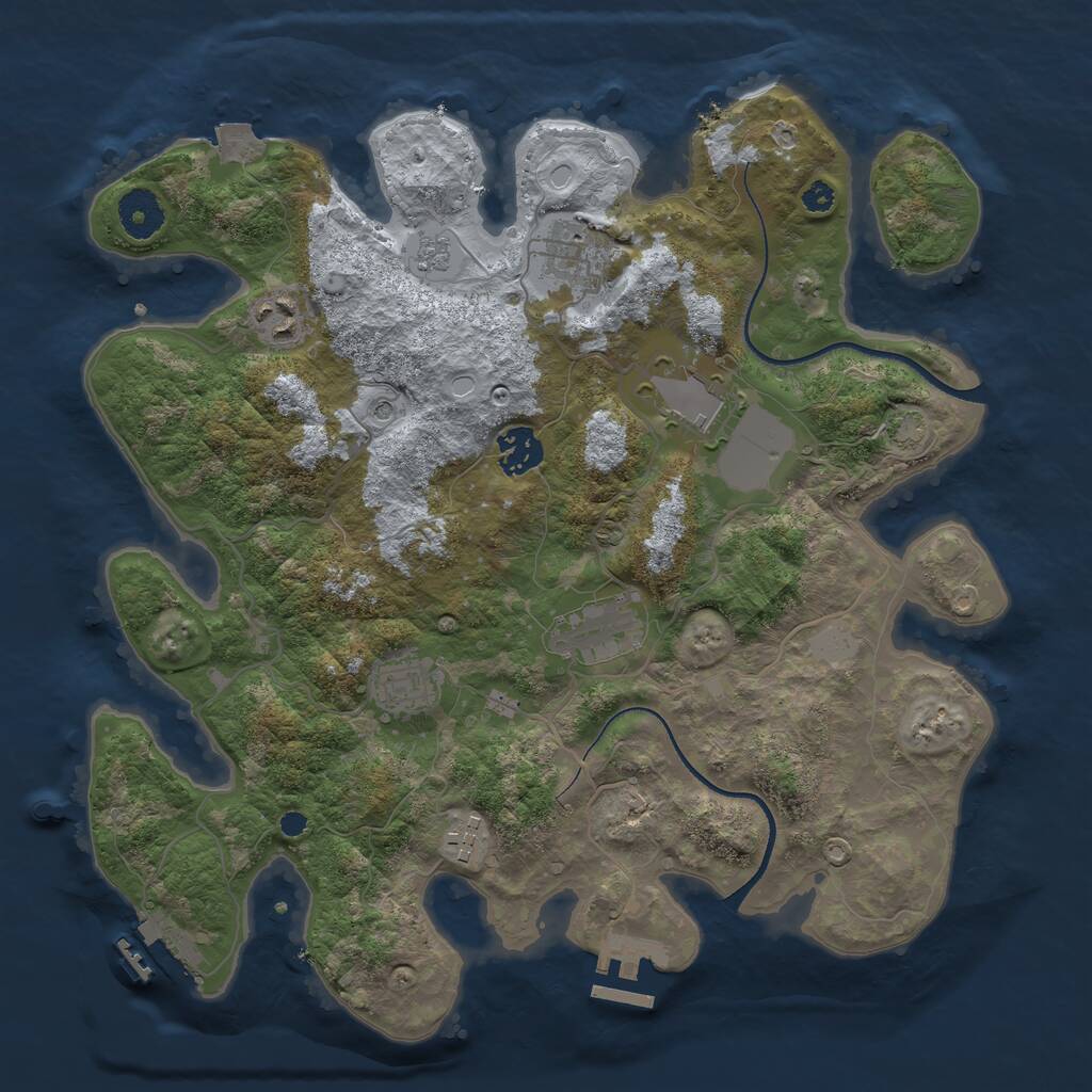 Rust Map: Procedural Map, Size: 3500, Seed: 971814806, 13 Monuments