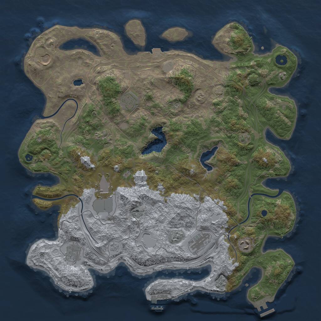 Rust Map: Procedural Map, Size: 4250, Seed: 2034634461, 14 Monuments