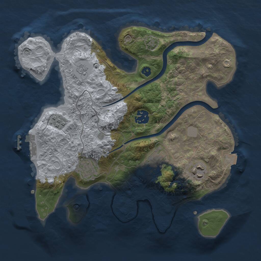 Rust Map: Procedural Map, Size: 2750, Seed: 1561991004, 9 Monuments