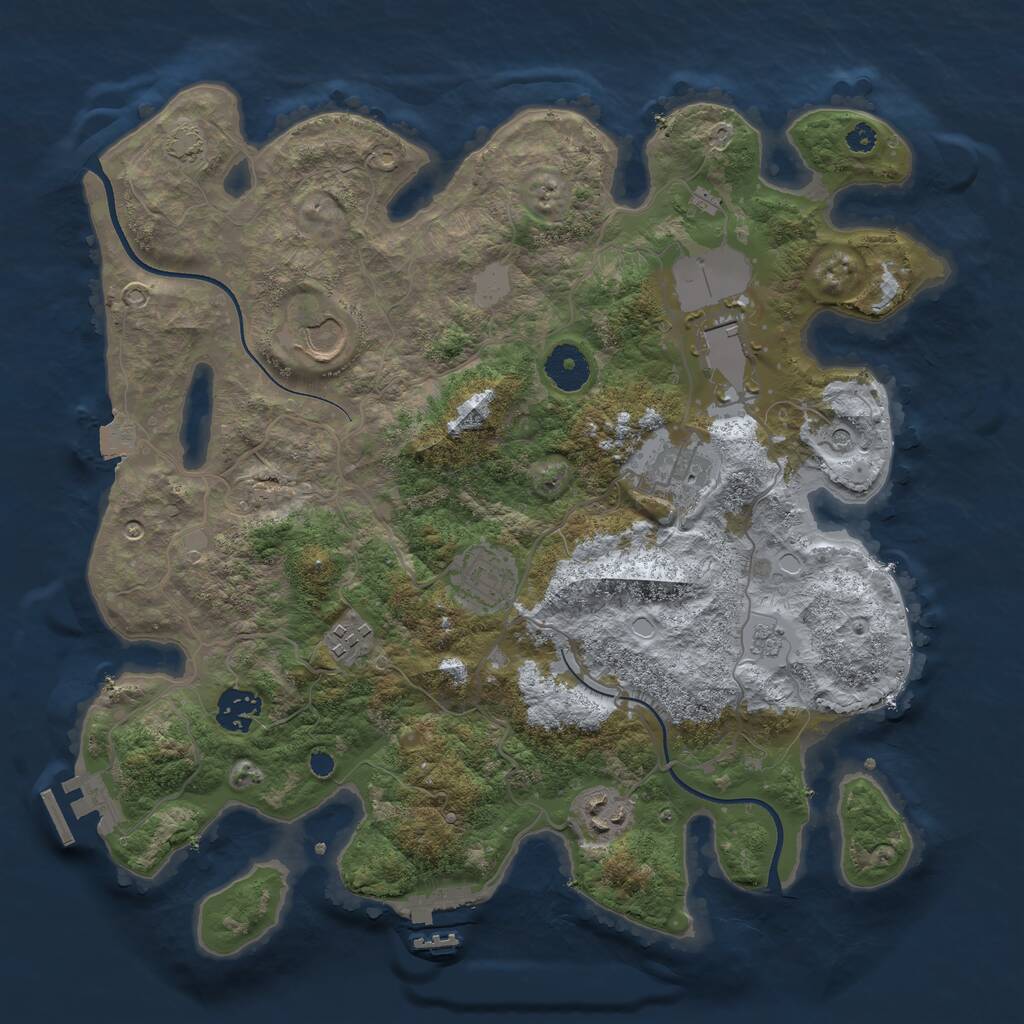 Rust Map: Procedural Map, Size: 3500, Seed: 1761928821, 13 Monuments