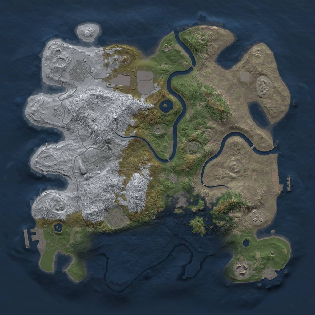 Rust Map: Procedural Map, Size: 3500, Seed: 1313111391, 13 Monuments
