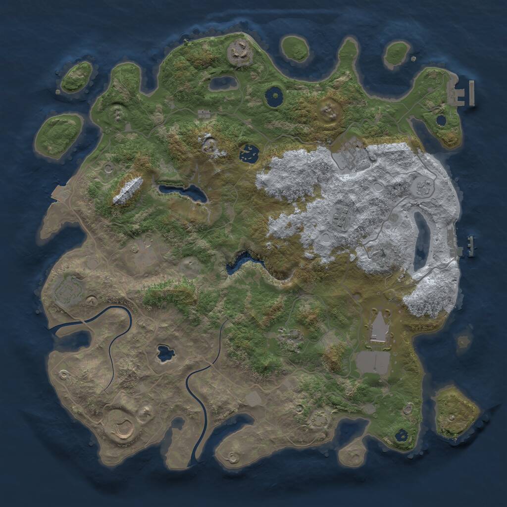 Rust Map: Procedural Map, Size: 4000, Seed: 1389108377, 15 Monuments