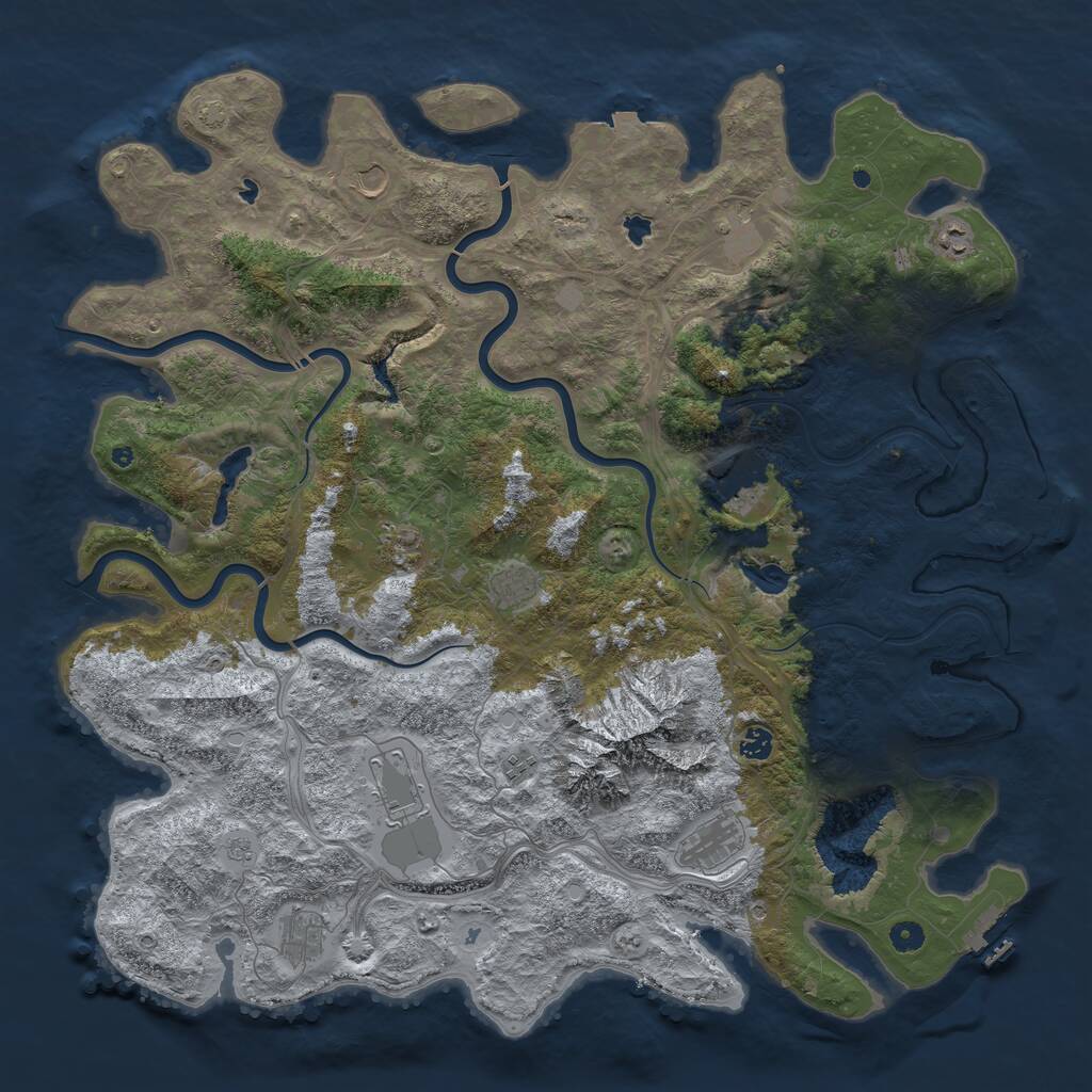 Rust Map: Procedural Map, Size: 5000, Seed: 1606713492, 17 Monuments