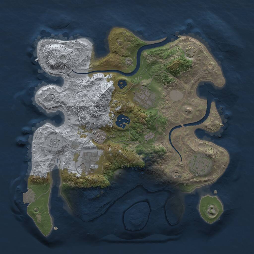 Rust Map: Procedural Map, Size: 2800, Seed: 1011147850, 9 Monuments