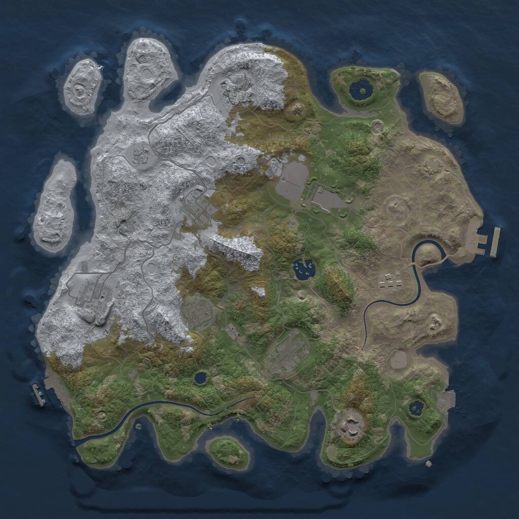 Rust Map: Procedural Map, Size: 3500, Seed: 1612122462, 14 Monuments