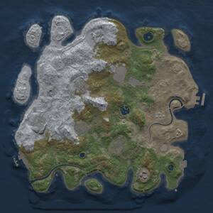 Thumbnail Rust Map: Procedural Map, Size: 3500, Seed: 1612122462, 14 Monuments