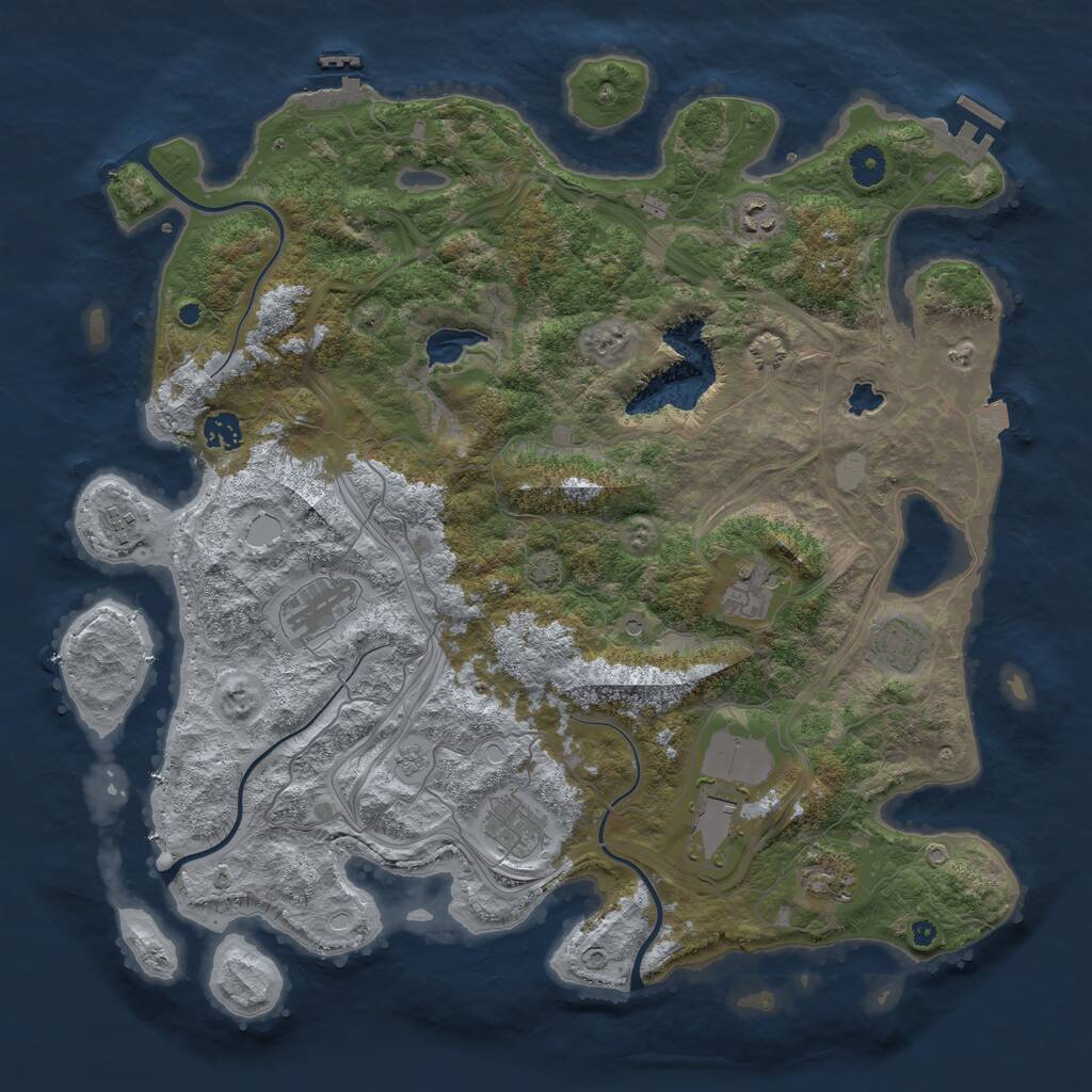 Rust Map: Procedural Map, Size: 4250, Seed: 1836215002, 15 Monuments