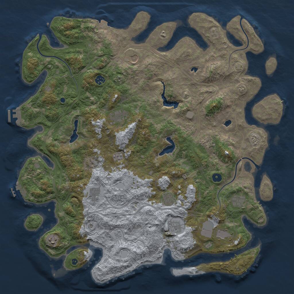 Rust Map: Procedural Map, Size: 4800, Seed: 763330907, 17 Monuments