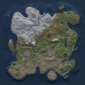 Thumbnail Rust Map: Procedural Map, Size: 3500, Seed: 856369994, 13 Monuments