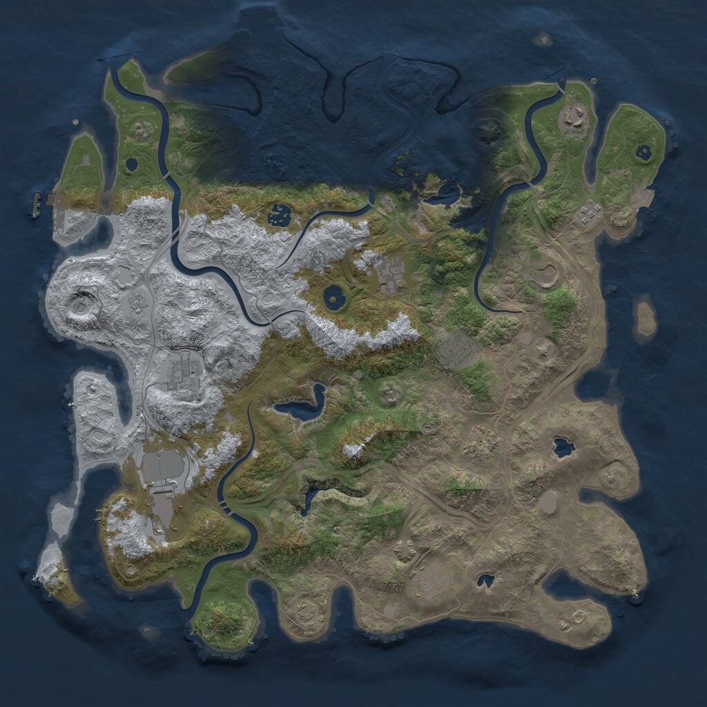 Rust Map: Procedural Map, Size: 4500, Seed: 1214630865, 16 Monuments