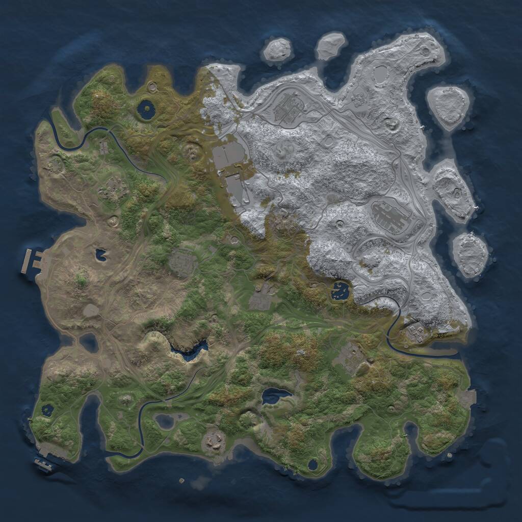 Rust Map: Procedural Map, Size: 4250, Seed: 1507909567, 16 Monuments