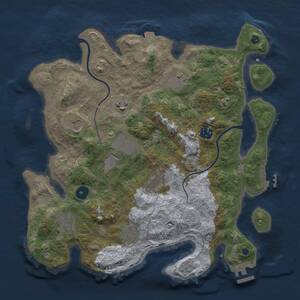 Thumbnail Rust Map: Procedural Map, Size: 3500, Seed: 1940808324, 15 Monuments