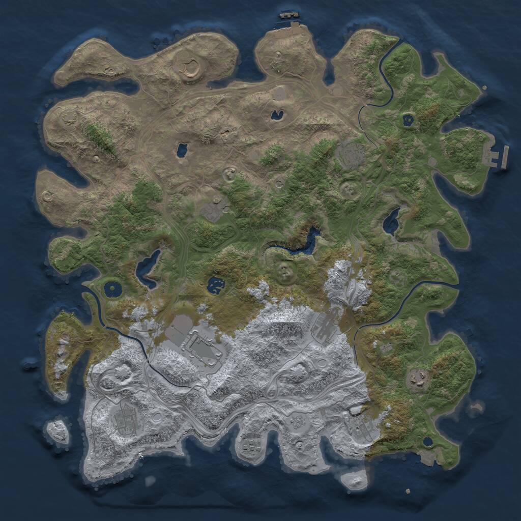 Rust Map: Procedural Map, Size: 4500, Seed: 561463684, 16 Monuments
