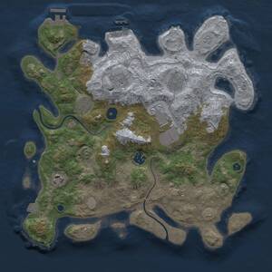Thumbnail Rust Map: Procedural Map, Size: 3500, Seed: 1607986434, 14 Monuments