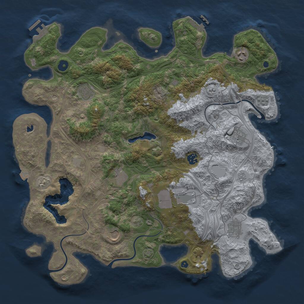 Rust Map: Procedural Map, Size: 4250, Seed: 1837662129, 15 Monuments