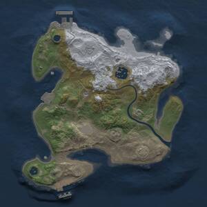 Thumbnail Rust Map: Procedural Map, Size: 2500, Seed: 517507544, 7 Monuments