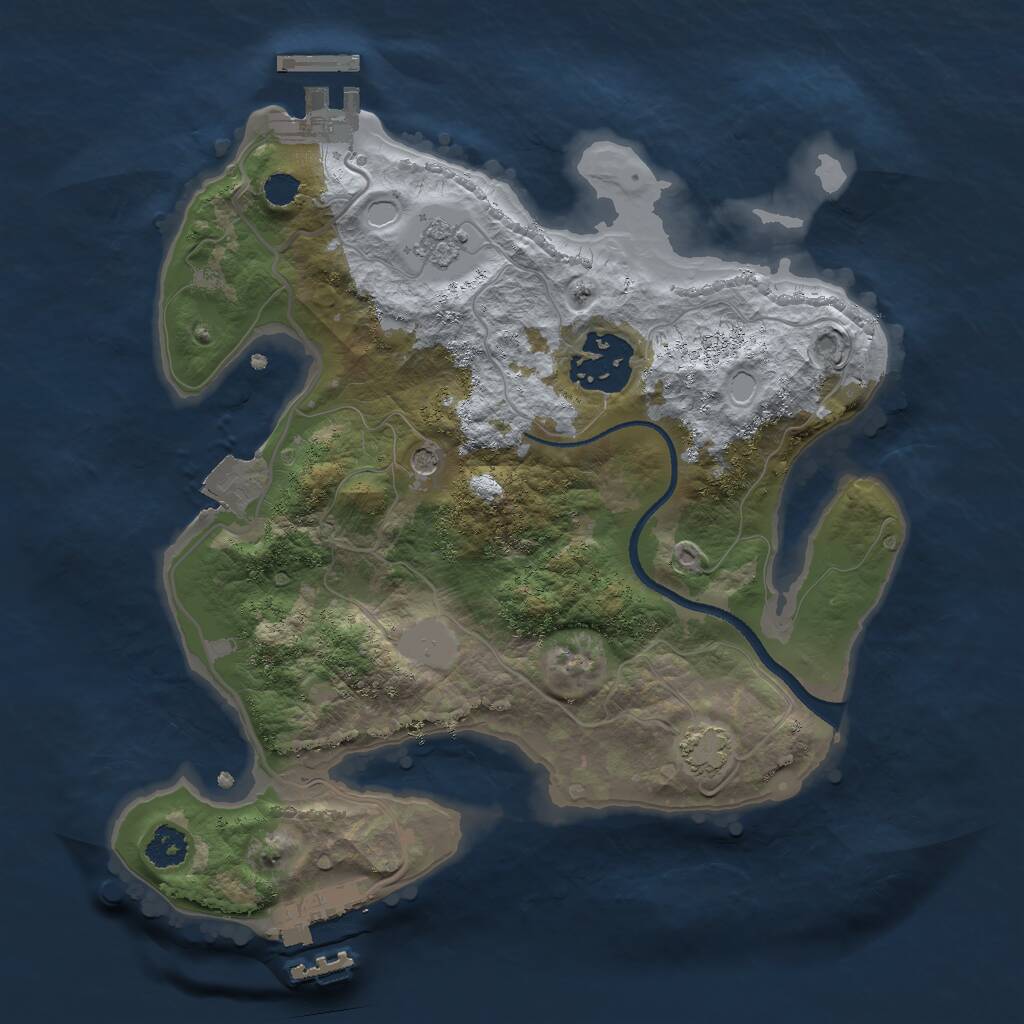 Rust Map: Procedural Map, Size: 2500, Seed: 517507544, 7 Monuments