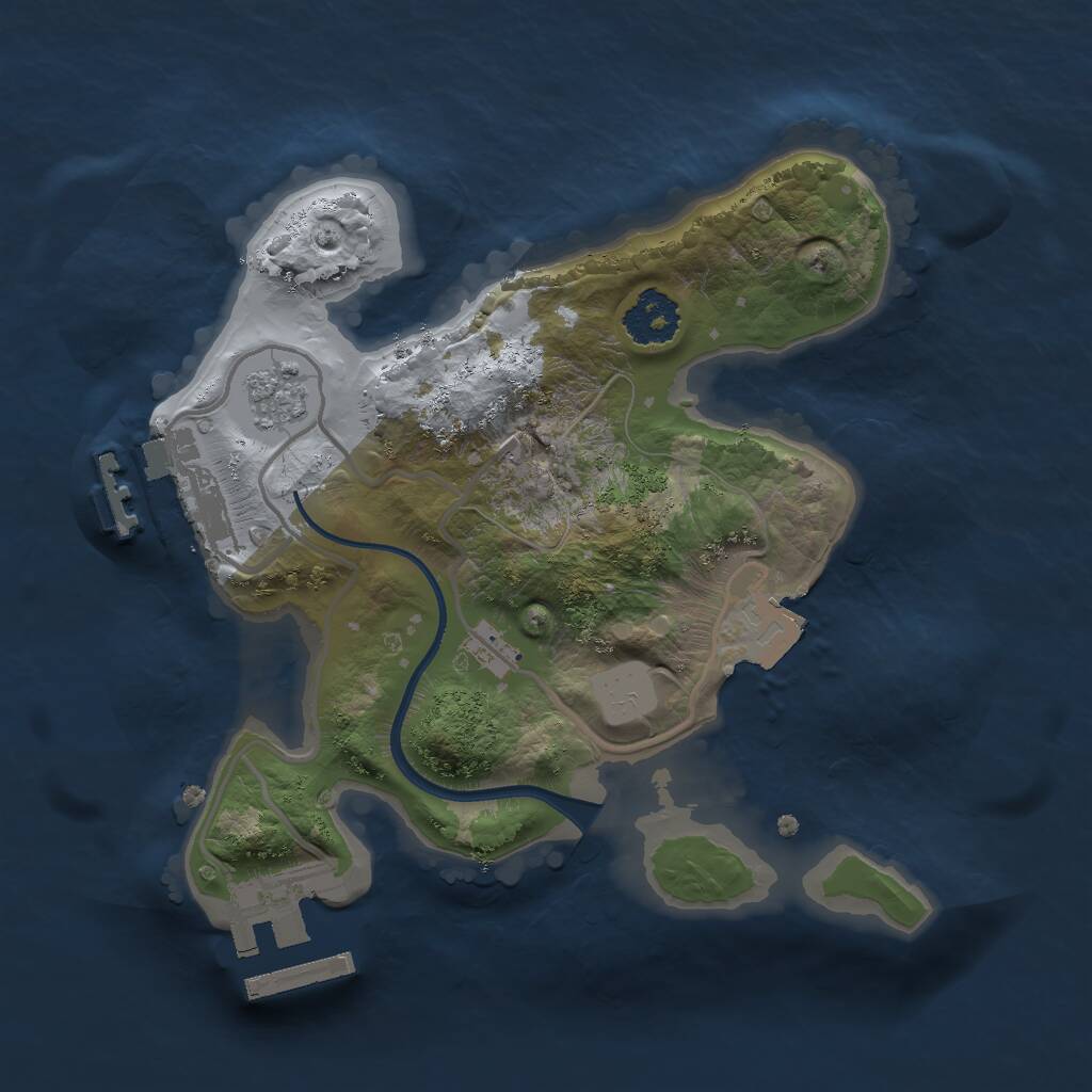 Rust Map: Procedural Map, Size: 2000, Seed: 826372979, 4 Monuments
