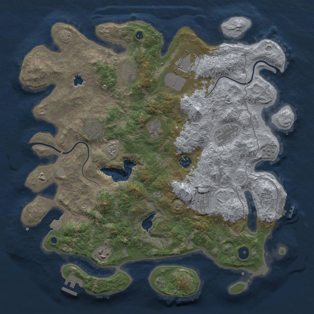 Rust Map: Procedural Map, Size: 4000, Seed: 1556910858, 15 Monuments