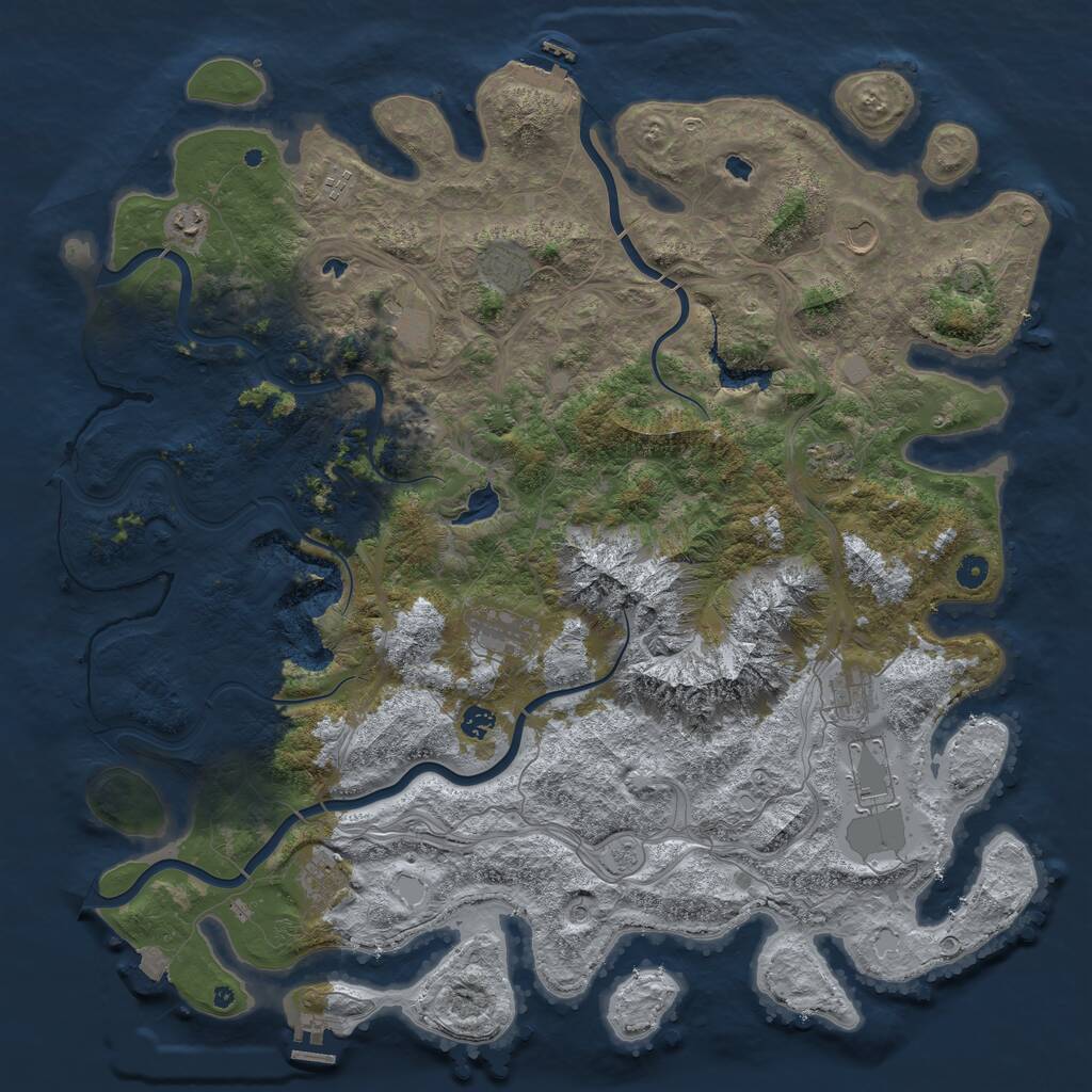 Rust Map: Procedural Map, Size: 5000, Seed: 32423, 17 Monuments