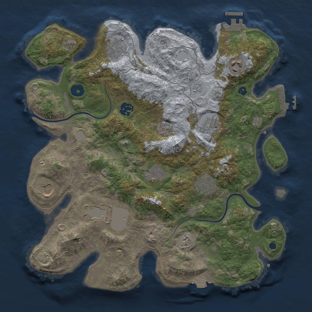 Rust Map: Procedural Map, Size: 3600, Seed: 990336, 15 Monuments