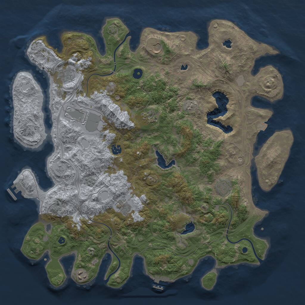Rust Map: Procedural Map, Size: 4500, Seed: 758020589, 15 Monuments