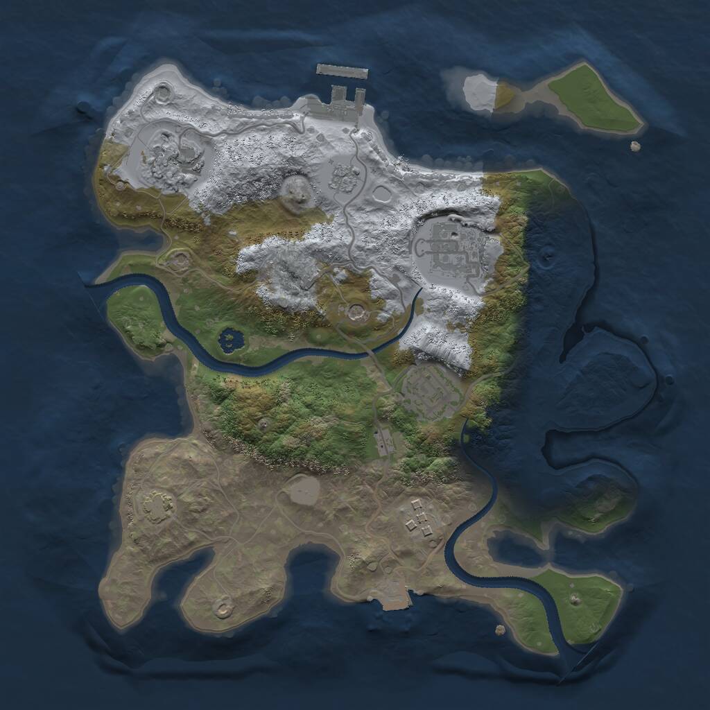 Rust Map: Procedural Map, Size: 2800, Seed: 4421113, 9 Monuments