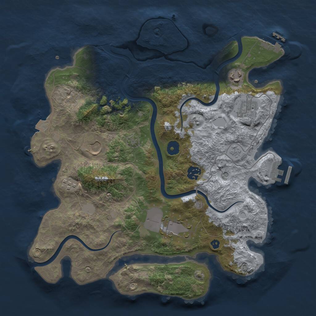 Rust Map: Procedural Map, Size: 3500, Seed: 1560084258, 12 Monuments