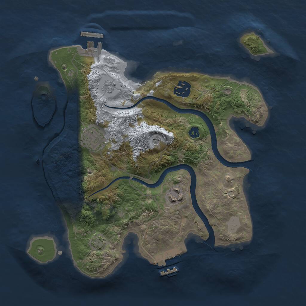 Rust Map: Procedural Map, Size: 2750, Seed: 220162869, 9 Monuments