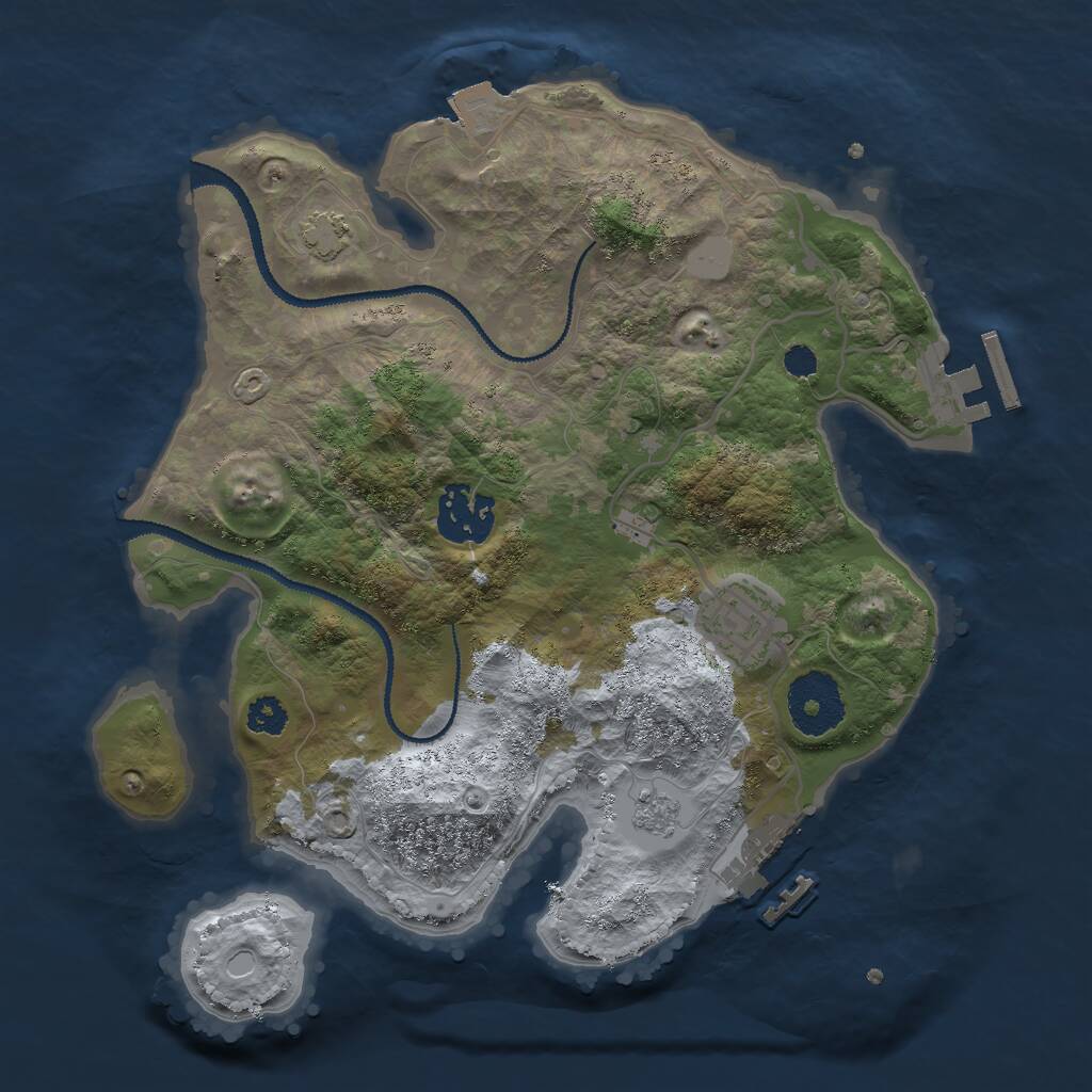 Rust Map: Procedural Map, Size: 2750, Seed: 491905381, 7 Monuments