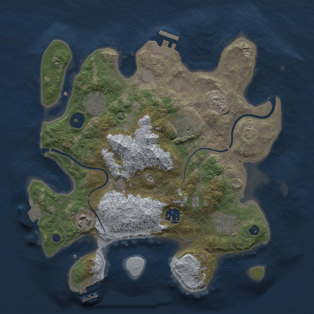 Rust Map: Procedural Map, Size: 3100, Seed: 1707864230, 10 Monuments