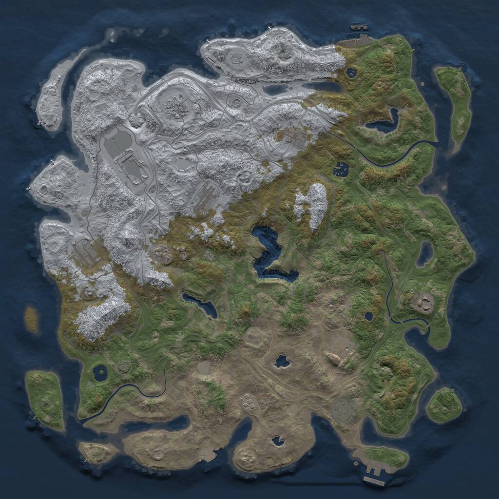 Rust Map: Procedural Map, Size: 4750, Seed: 950161102, 16 Monuments