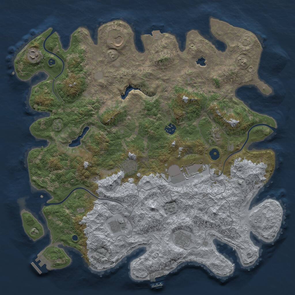 Rust Map: Procedural Map, Size: 4200, Seed: 366167296, 15 Monuments