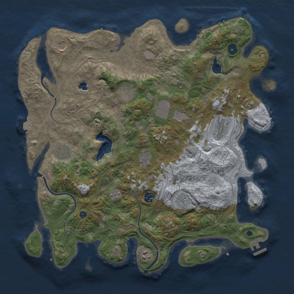 Rust Map: Procedural Map, Size: 4250, Seed: 1788109535, 16 Monuments