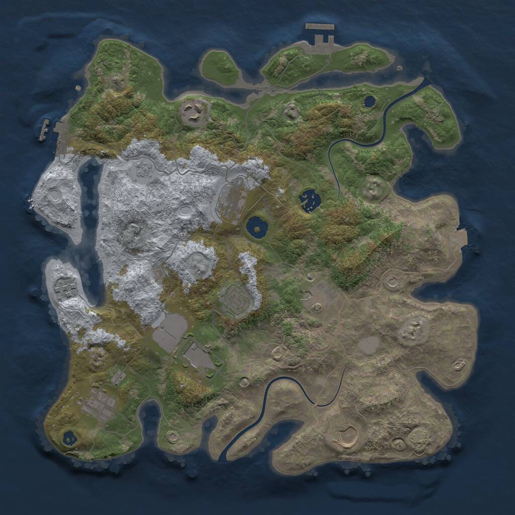 Rust Map: Procedural Map, Size: 3600, Seed: 516205759, 15 Monuments