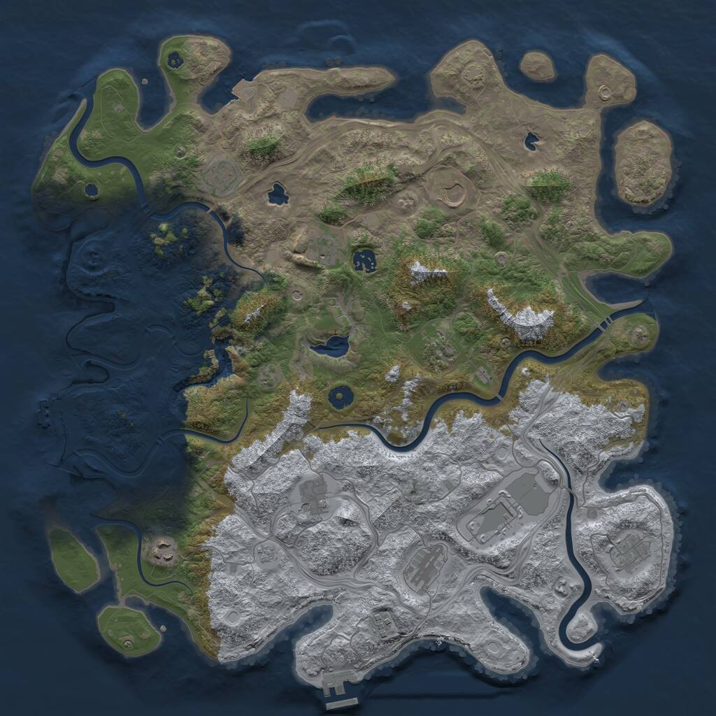 Rust Map: Procedural Map, Size: 4500, Seed: 366167296, 17 Monuments