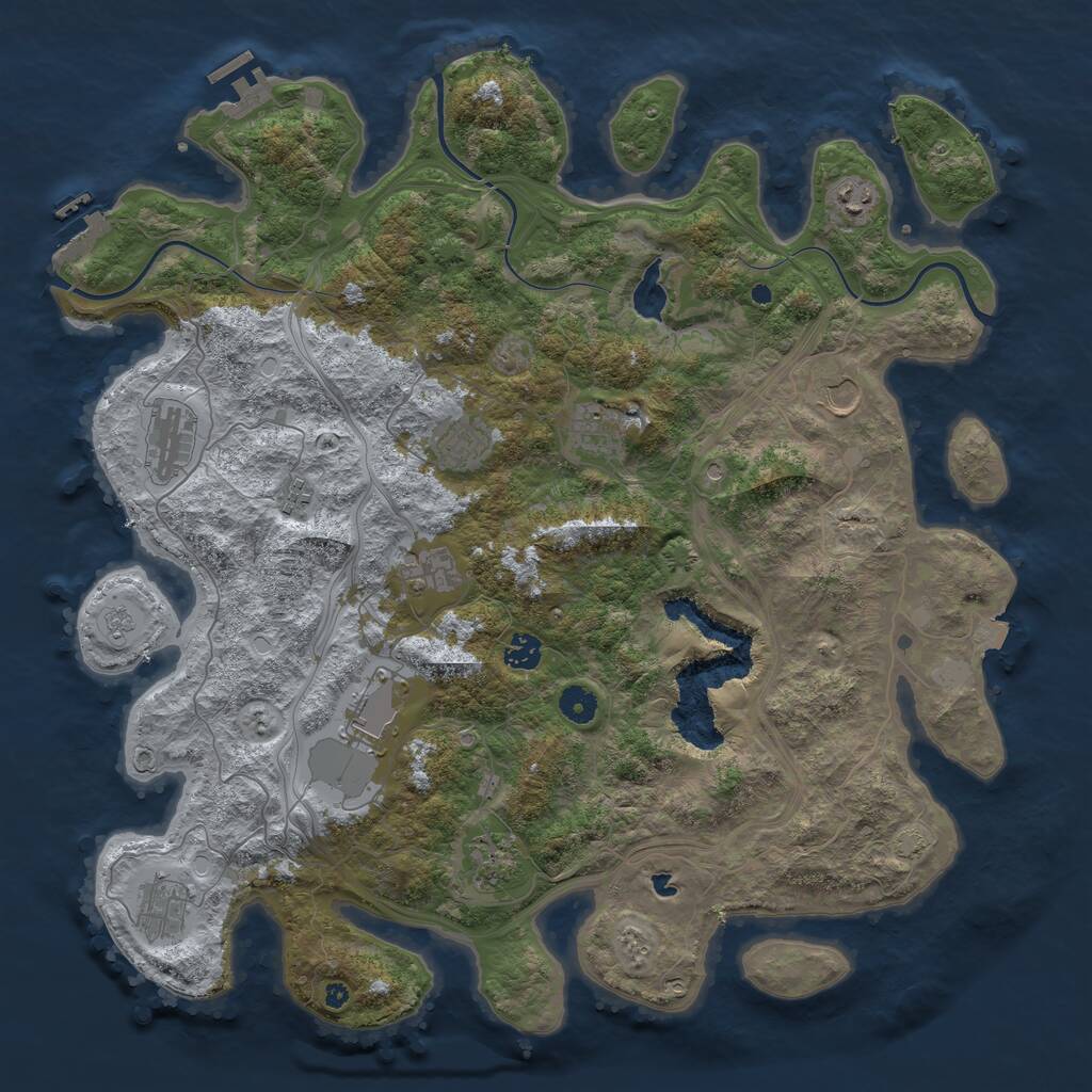 Rust Map: Procedural Map, Size: 4400, Seed: 4541213, 17 Monuments