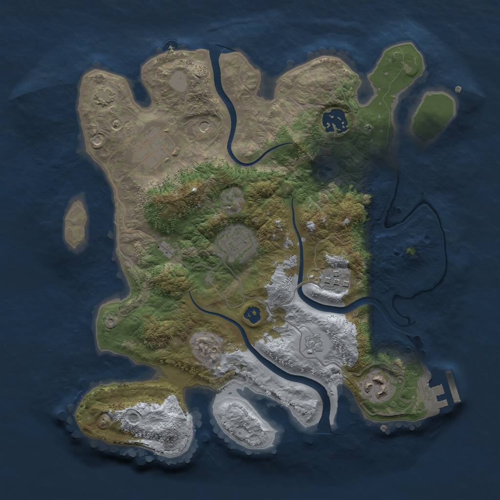 Rust Map: Procedural Map, Size: 3000, Seed: 1714786964, 10 Monuments