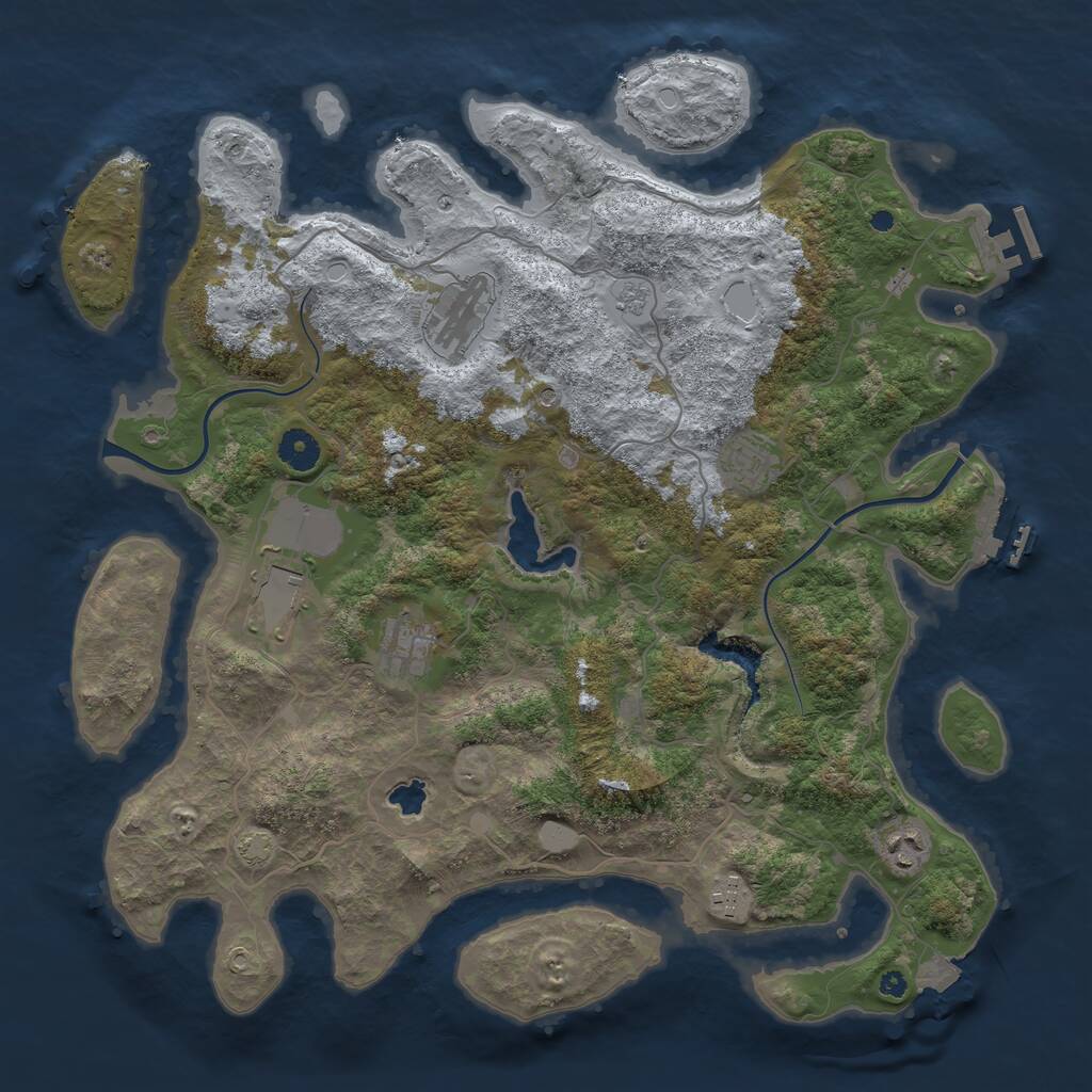 Rust Map: Procedural Map, Size: 4000, Seed: 313130819, 12 Monuments