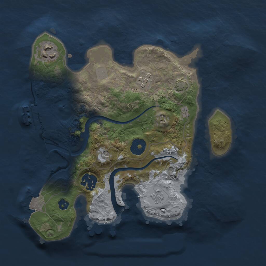 Rust Map: Procedural Map, Size: 2500, Seed: 99668, 8 Monuments