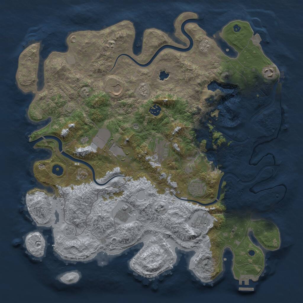 Rust Map: Procedural Map, Size: 4100, Seed: 45841213, 14 Monuments