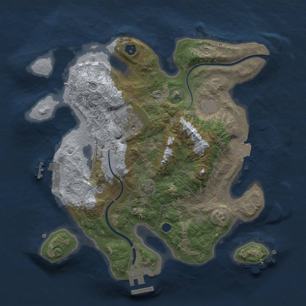 Rust Map: Procedural Map, Size: 2750, Seed: 446088715, 6 Monuments