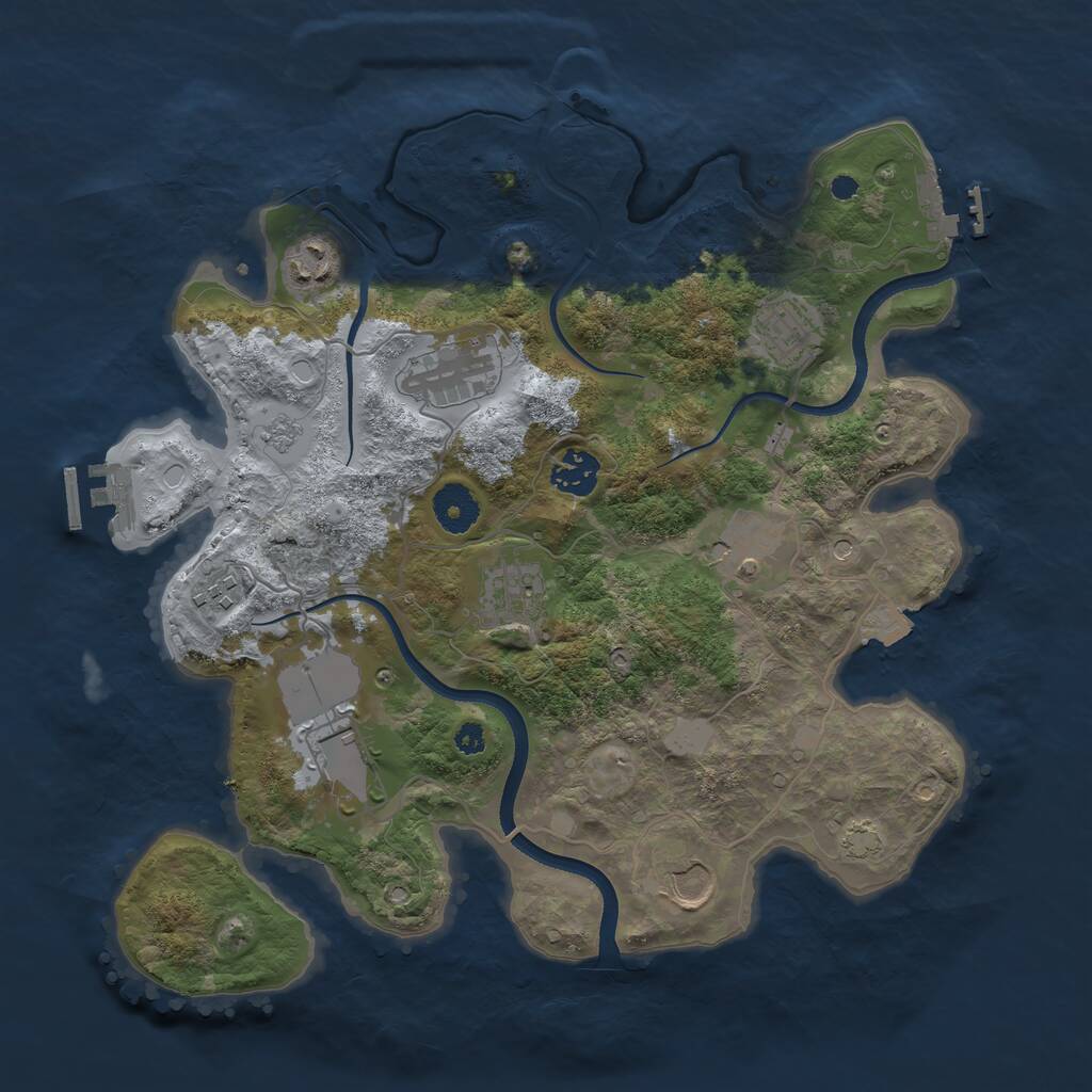 Rust Map: Procedural Map, Size: 3500, Seed: 39276, 15 Monuments