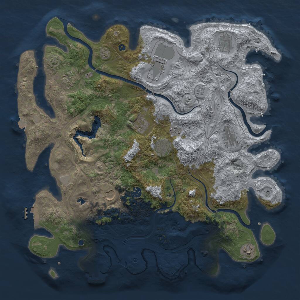 Rust Map: Procedural Map, Size: 4250, Seed: 1034520046, 16 Monuments