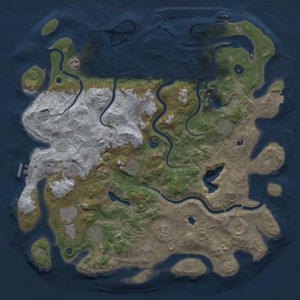Rust Map: Procedural Map, Size: 4500, Seed: 4396, 17 Monuments
