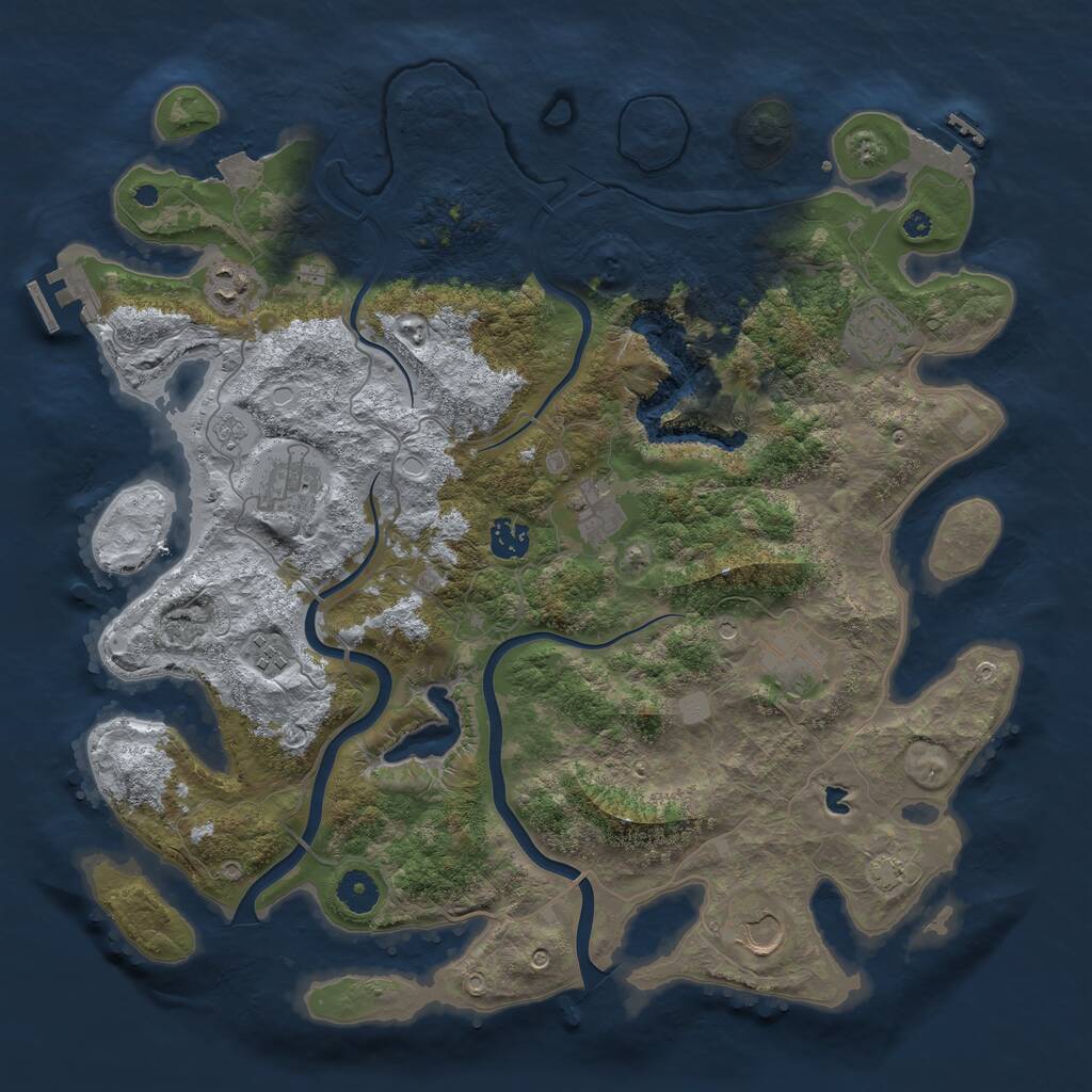 Rust Map: Procedural Map, Size: 4000, Seed: 655690965, 14 Monuments
