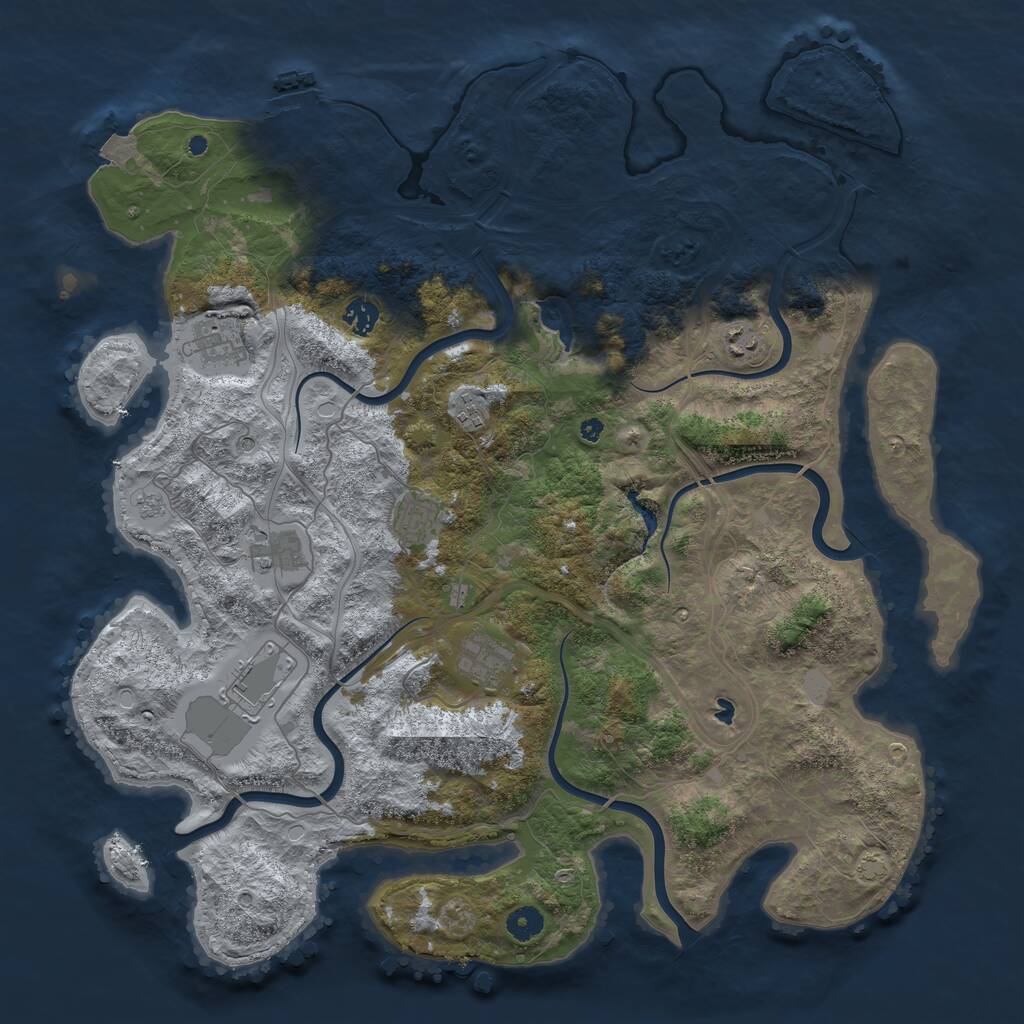 Rust Map: Procedural Map, Size: 4400, Seed: 862370102, 13 Monuments
