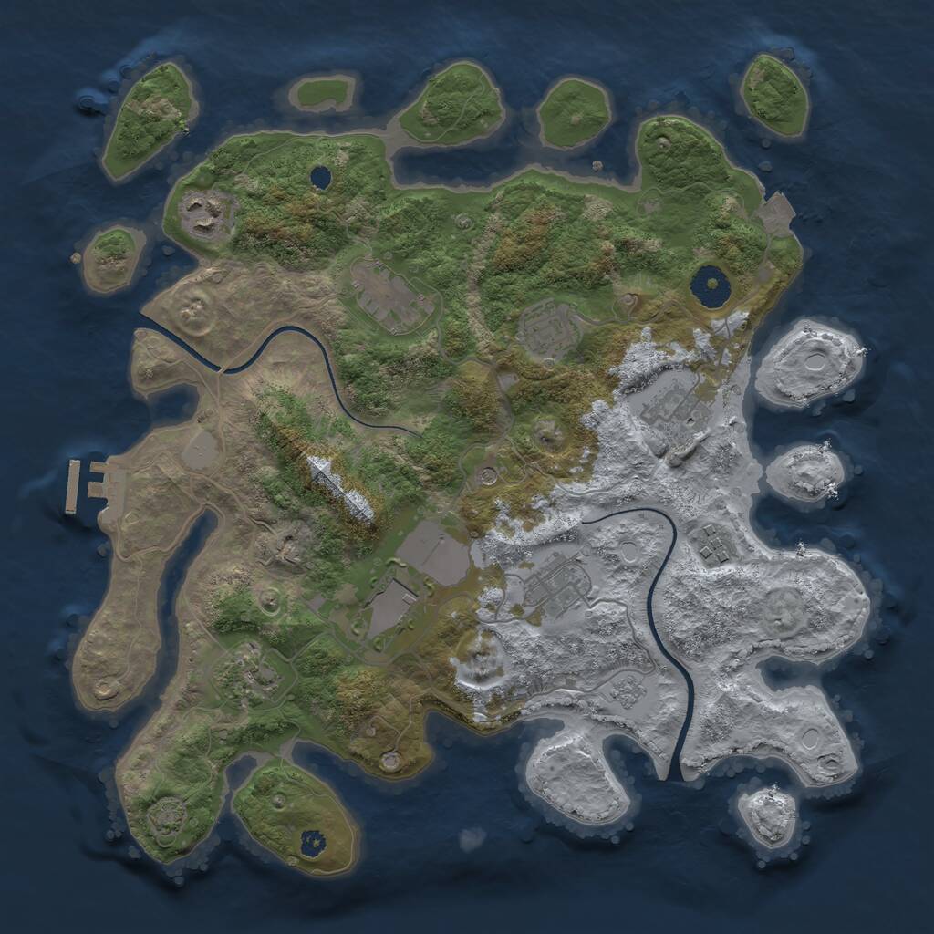 Rust Map: Procedural Map, Size: 3500, Seed: 8903651, 13 Monuments