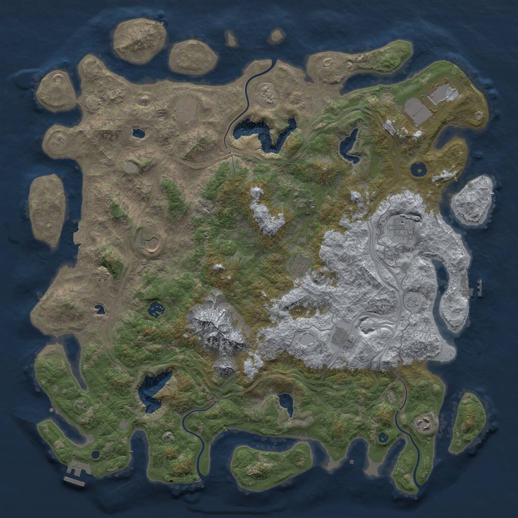 Rust Map: Procedural Map, Size: 5000, Seed: 1926539091, 16 Monuments