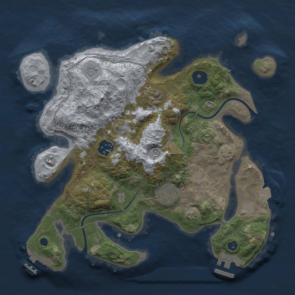 Rust Map: Procedural Map, Size: 3000, Seed: 900000, 9 Monuments